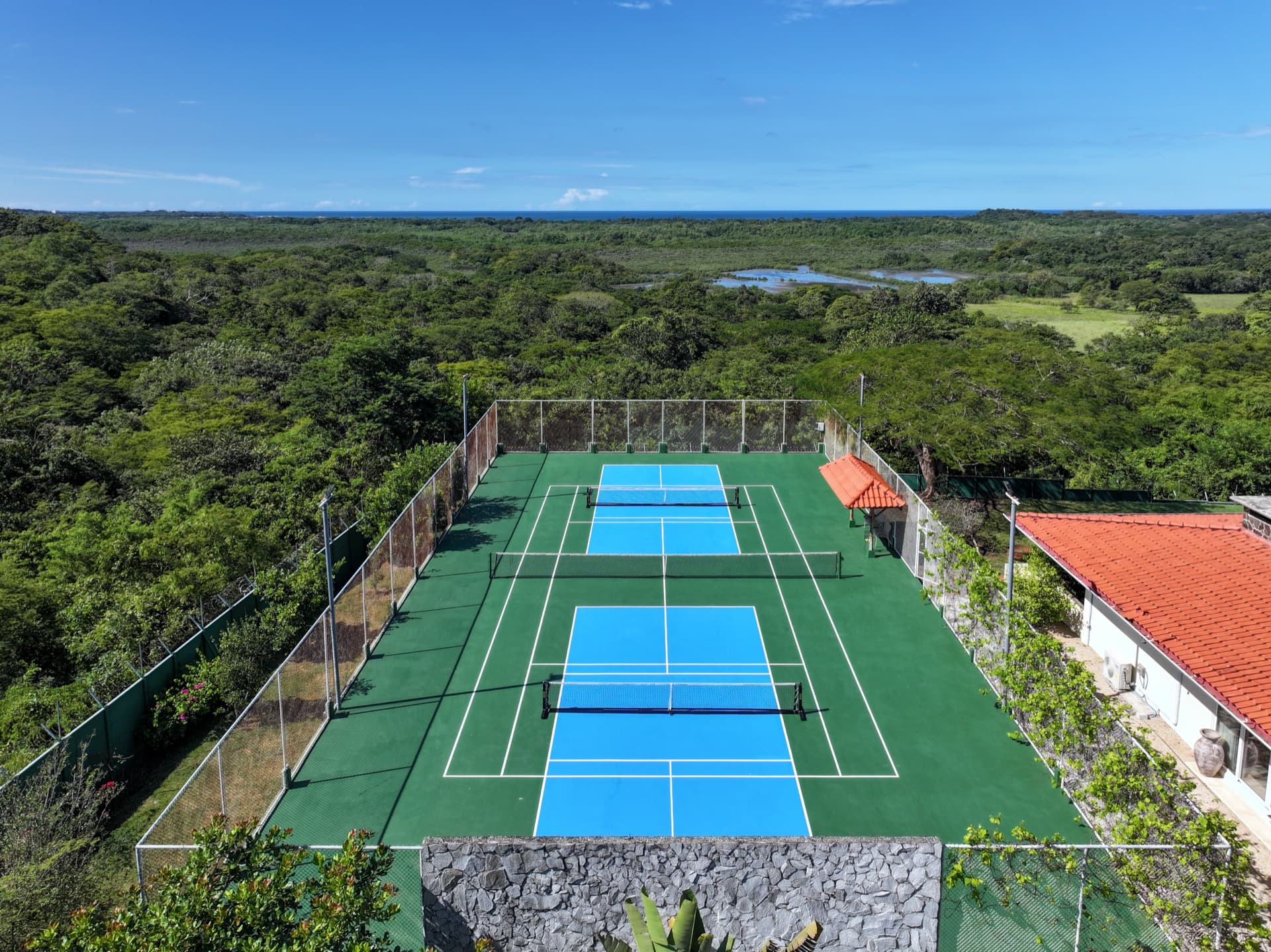 Side aerial view of the property